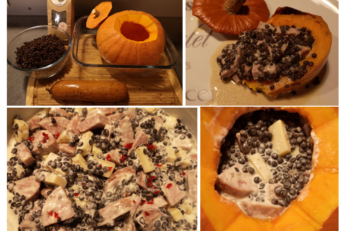 Courge farcie de lentilles Gumi